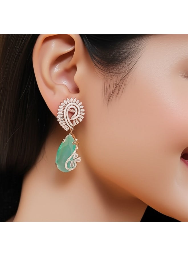 Pretty Precious أقراط دراسات الماس الأمريكي الأنيقة للنساء | مجوهرات حجر CZ المتلألئة | للارتداء اليومي وحفلات السهرة - Image 2