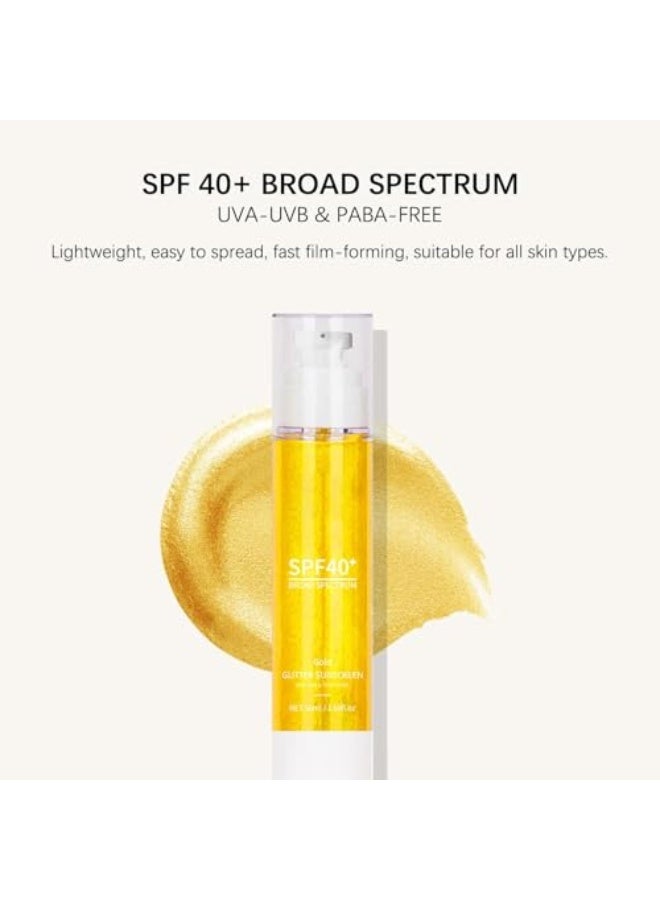 زيت ترطيب للجسم بعامل حماية من الشمس، SPF 30، 40، 50، واقي شمس للجسم بلمعة ذهبية وردية وزيت جوز الهند، مرطب واسع الطيف مقاوم للماء، لمعة خفيفة مناسبة للشاطئ والاستخدام اليومي (SPF40+) - Image 5