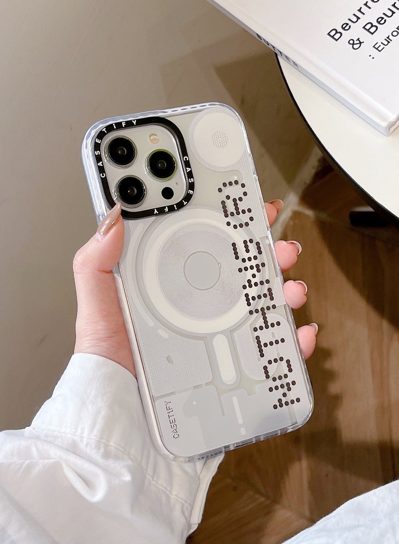 Apple iPhone 15 Pro Max Case,Co-Branding with Nothing  Magnetic Adsorption Phone Case - White