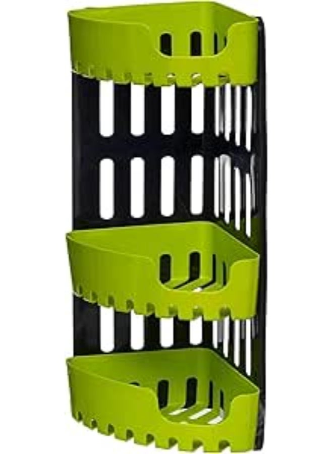 وحدة زاوية حمام أنيقة مع 3 أرفف، متوفرة بألوان متعددة - Image 1
