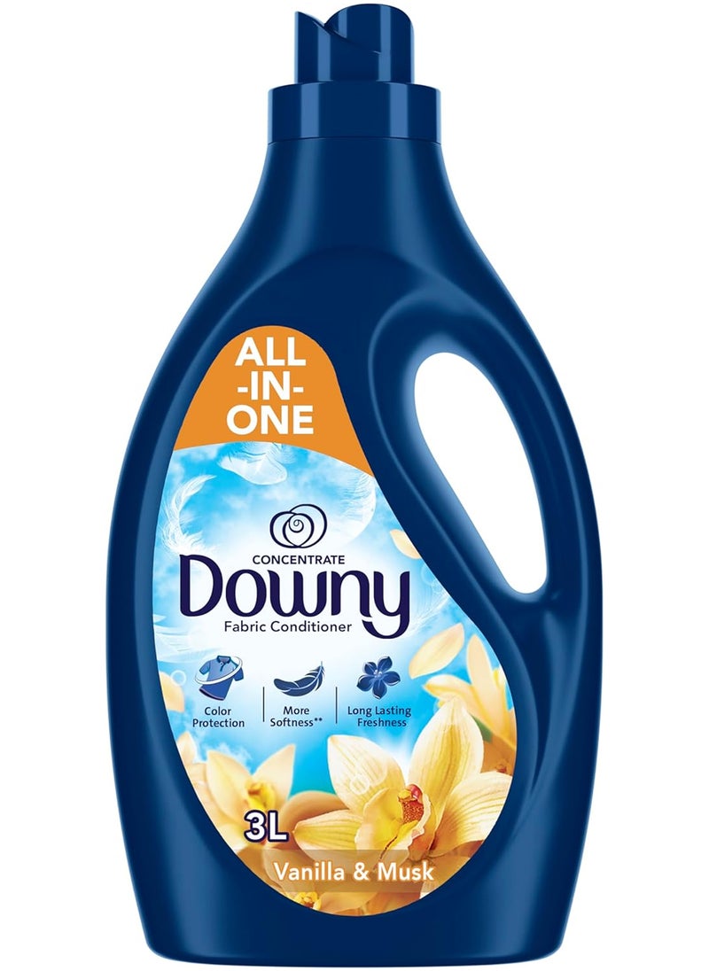 Downy Fabric Conditioner, Concentrate, Vanilla And Musk Variant, Color Protection, More Softness, Longer Lasting Freshness 3L  - Image 1