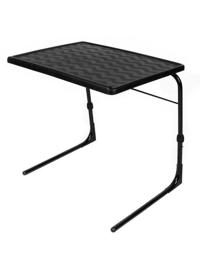 Table Mate طاولات تلفاز قابلة للطي XL مع حامل أكواب - خفيفة الوزن قابلة للتعديل بارتفاع 6 و 4 زوايا مائلة - صينية عشاء تلفزيونية أصلية مع تخزين مدمج (أسود) - Image 4