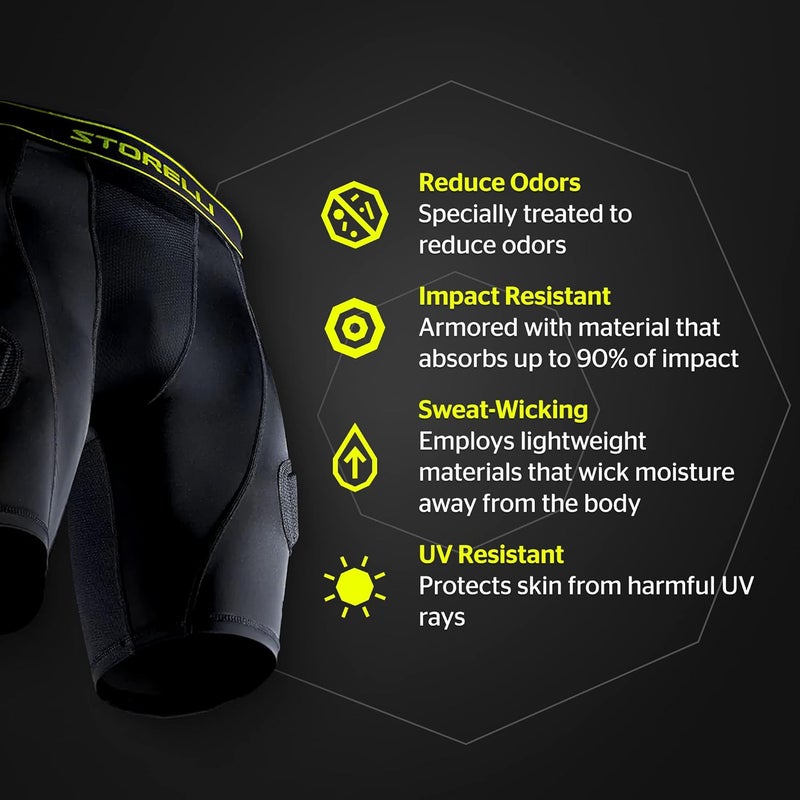 Storelli BodyShield Unisex Goalkeeper Sliders 2.0, High-Impact Protection, Sweat-Wicking, UV-Resistant Athletic Undershorts - Image 4