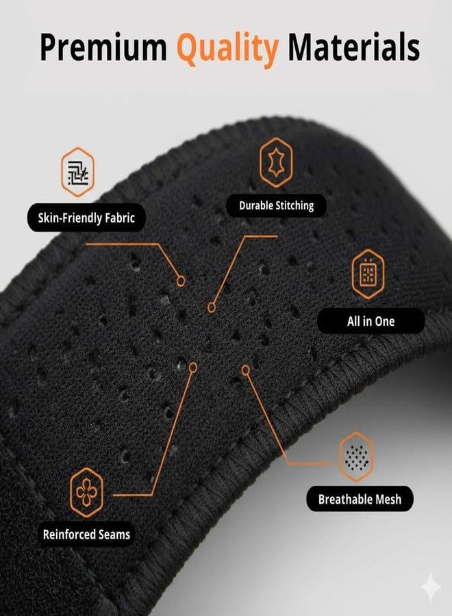 TOVIKI 2 Pc Knee Brace for Men & Women | Adjustable Hinged Knee Cap for Knee Pain Relief | Open Patella Neoprene Knee Support for Gym, Sports & Arthritis | Knee Brace for Ligament Tear | Universal Size (Black) - Image 4