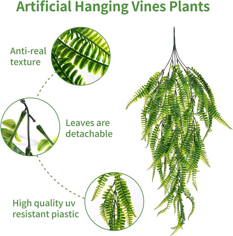 Dekorly Artificial Vines Fake Greenery Garland Willow Leaves Faux Hanging Plants Trailing Weeping Ivy Drooping Hanging Vines Faux Plants Realistic (Design-C, 65CM) - Image 3