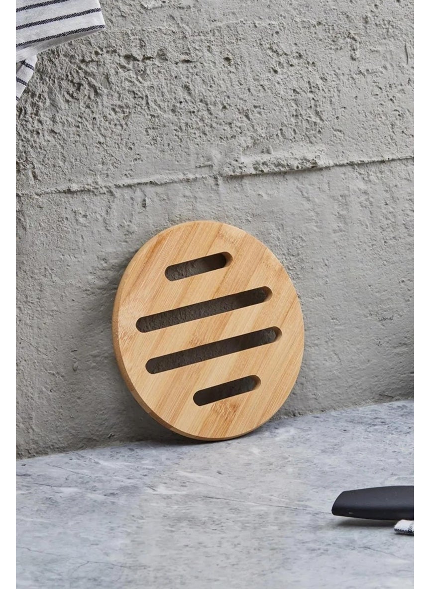 Tamu Bamboo Round Trivet Teapot Coaster Pot Coaster 17X17 cm Coaster  - Image 1