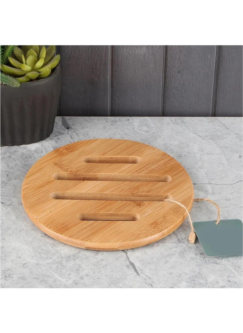 Tamu Bamboo Round Trivet Teapot Coaster Pot Coaster 17X17 cm Coaster  - Image 2
