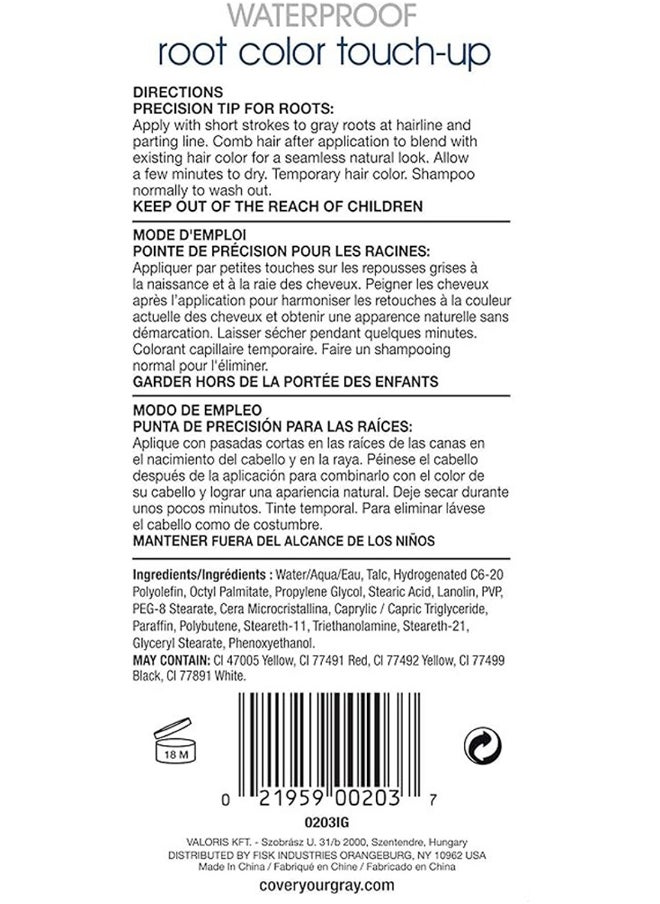 Cover Your Gray Cover Your Gray Waterproof Root Color Touch-Up, Black, Quick Coverage, 15G  - Image 2