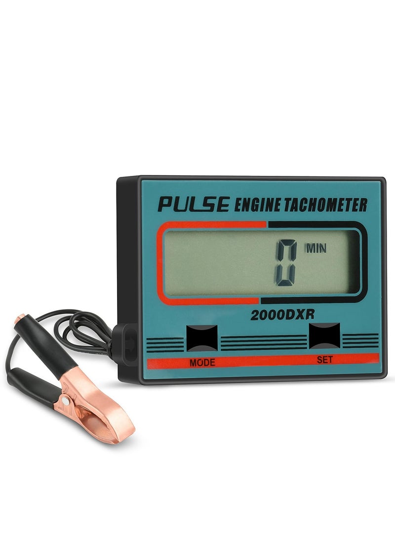 KASTWAVE عداد دورات المحرك الرقمي المحمول، عداد ساعات المحركات الصغيرة، عداد الدوران بشاشة LCD لمناشير السلسلة والجزازات ومحركات البنزين بالوقت بالدقائق - Image 1