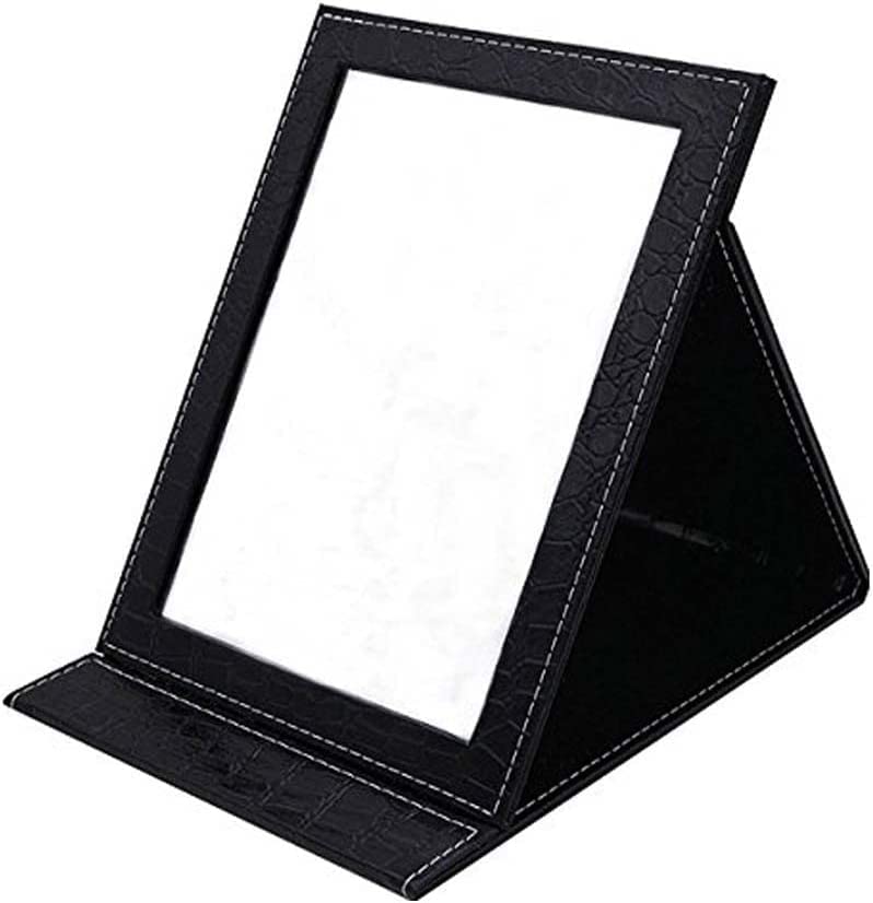 Seven Horses Folding Travel Vanity Mirror with Stand for Cosmetics Personal Beauty Portable Mirrors Black - Image 1