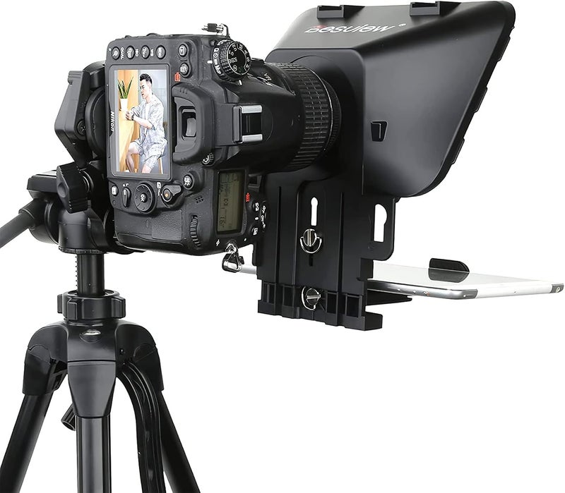Desview T3 Teleprompter Teleprompter with Remote Control Work with iPad/Tablet/Smartphone up to 10 inch High Display Mirror Support Wide Angle Lens Great Partner for Live Streaming - Image 5