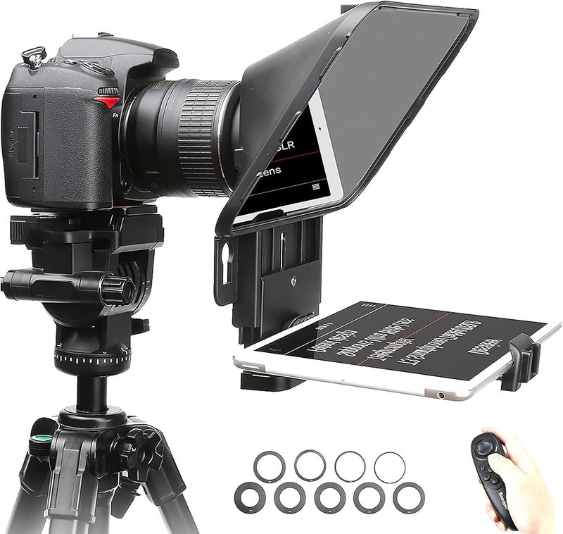 Desview T3 Teleprompter Teleprompter with Remote Control Work with iPad/Tablet/Smartphone up to 10 inch High Display Mirror Support Wide Angle Lens Great Partner for Live Streaming - Image 4