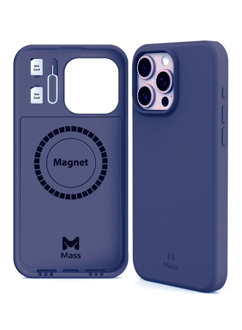 Mass Mas iPhone 15 Pro Max Infinite MagSafe 6 in 1 Case, Blue - Image 1