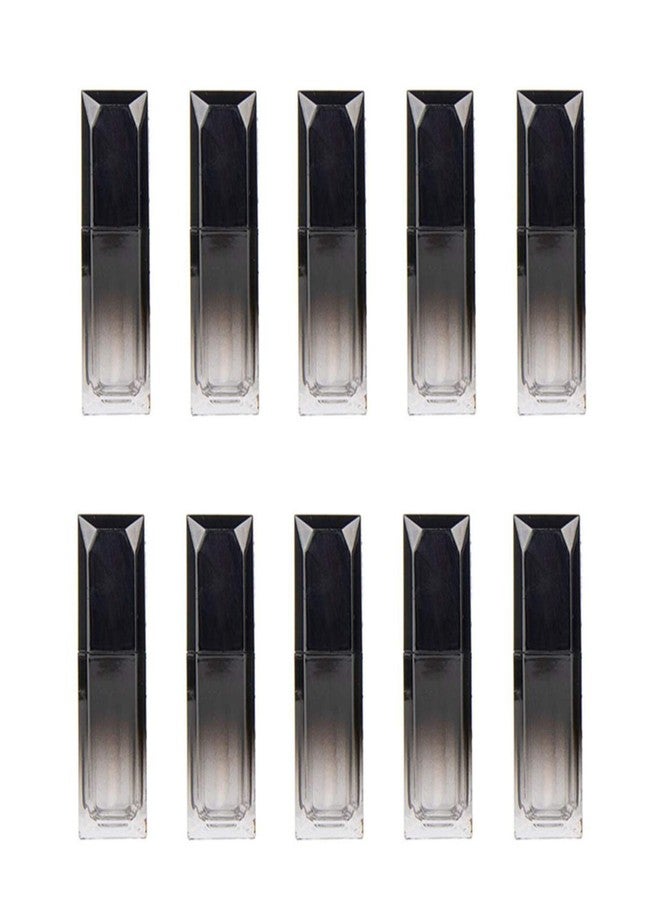 CTKcom 5ML Lip Gloss Tubes: 10pc Gradient Black Lipstick Plastic Square Lip Gloss Tube with Brush - DIY Lipstick Storage for Women Girls - Image 1