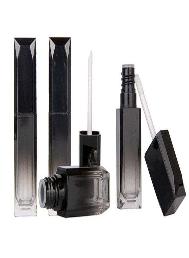 CTKcom 5ML Lip Gloss Tubes: 10pc Gradient Black Lipstick Plastic Square Lip Gloss Tube with Brush - DIY Lipstick Storage for Women Girls - Image 2