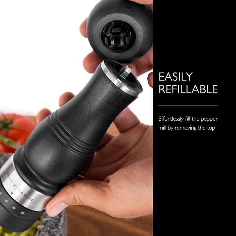 COLE & MASON Ardingly Wood Pepper Grinder - Wooden Mill Includes Gourmet Precision Mechanism and Premium Peppercorns, Dark Brown - Image 5