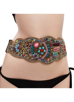 Idealway Bohemian Women Belt Ethnic Strech Beaded Adjustable Waist Belly Chain Body Jewelry  - Image 2