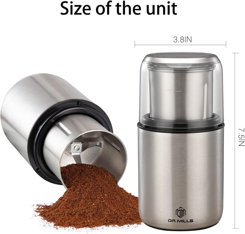 DR MILLS DM-7452 Electric Dried Spice and Coffee Grinder, Grinder and chopper,detachable cup, Dishwasher safe, Blade & cup made with SUS304 stainless steel - Image 4
