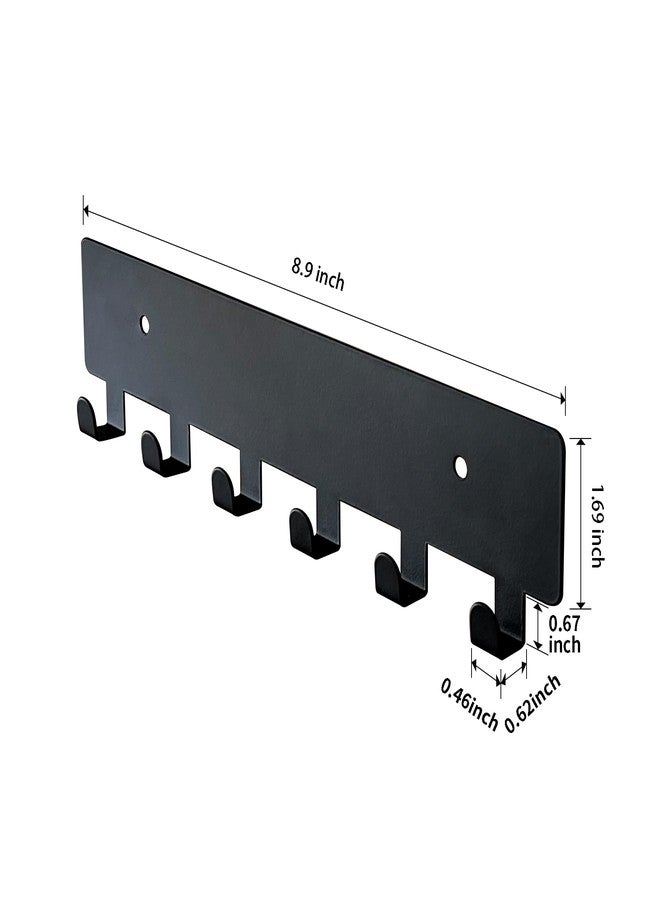 GTK Key Holder for Wall, Key Hooks with 6 Hooks, Wall Mounted Key Holder for Hallway, Self-Adhesive Key Rack (Black) - Image 5