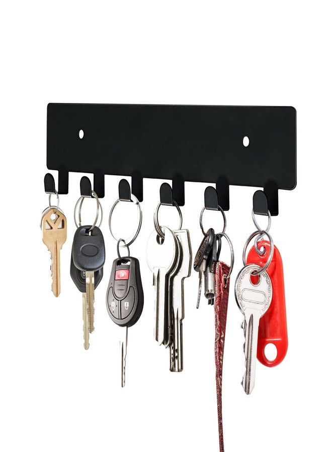GTK Key Holder for Wall, Key Hooks with 6 Hooks, Wall Mounted Key Holder for Hallway, Self-Adhesive Key Rack (Black) - Image 2