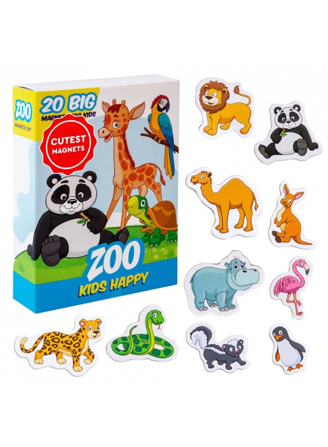 MAGDUM ZOO animal magnets for kids -real LARGE fridge magnets for toddlers- Magnetic EDUcational toys baby 3 year old baby LEARNing magnets for kids- Kid magnets Magnetic THEATRE-jungle animal magnets - Image 1