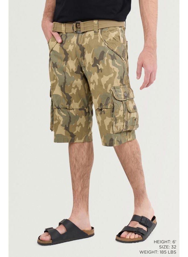 X RAY Mens Tactical Cargo Shorts Camo and Solid Colors 12.5" Inseam Knee Length Classic Fit Multi Pocket, Corner Twill Taped Back Pocket - Desert Camo, 34 - Image 4