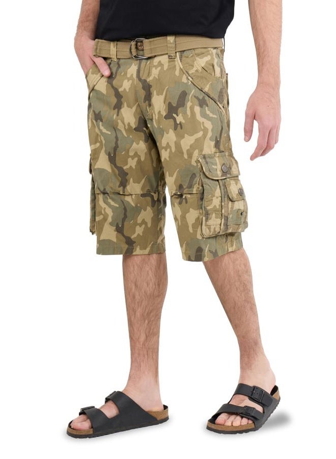X RAY Mens Tactical Cargo Shorts Camo and Solid Colors 12.5" Inseam Knee Length Classic Fit Multi Pocket, Corner Twill Taped Back Pocket - Desert Camo, 34 - Image 5