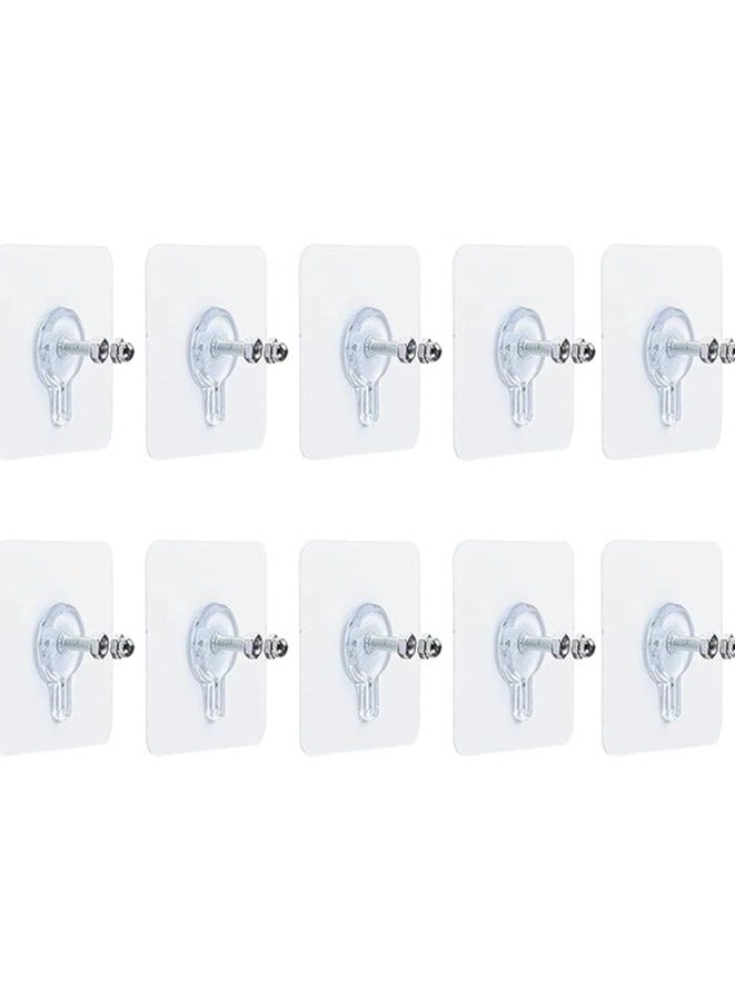 10 × مسامير حائط لاصقة لتعليق مسامير لاصقة وخطافات تثبيت على الحائط للمطبخ والحمام وغرفة النوم وغرفة المعيشة