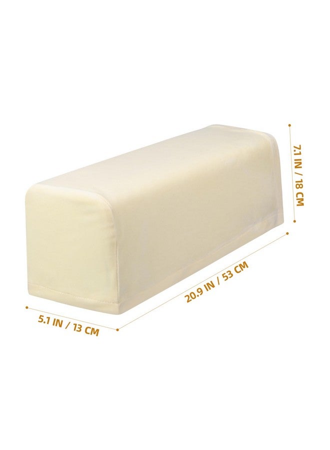 BESPORTBLE BESPORTBLE 2pcs Stretch Fabric Sofa Armrest Covers Armchair Arm Covers Anti-Stain Washable Furniture Protector (Beige) - Image 4