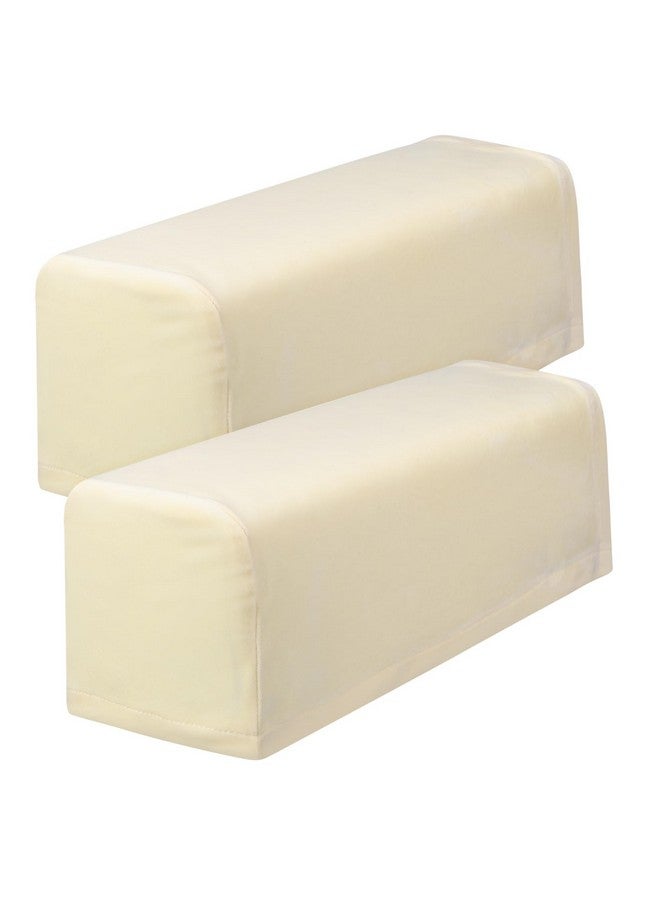 BESPORTBLE BESPORTBLE 2pcs Stretch Fabric Sofa Armrest Covers Armchair Arm Covers Anti-Stain Washable Furniture Protector (Beige) - Image 1
