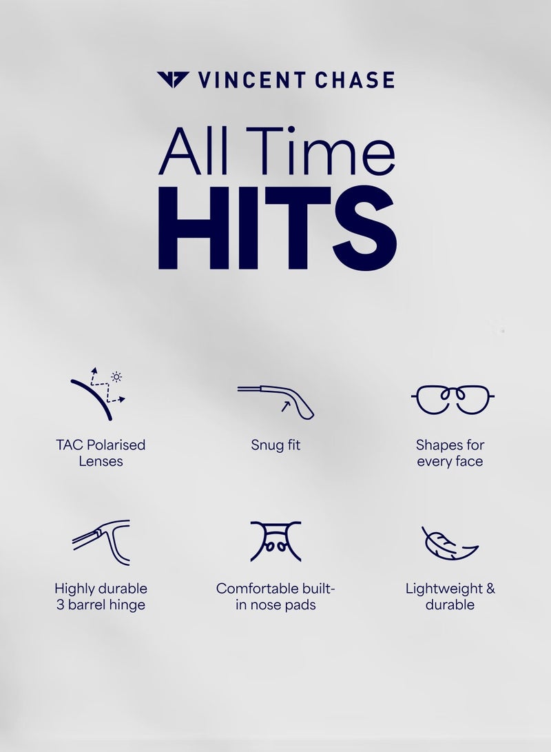 VINCENT CHASE Women Vincent Chase By Lenskart | Silver Dual Tone Gradient Full Rim Round | All Time Hits | Branded Latest and Stylish Sunglasses | Polarized and 100% UV Protection (UV 400) | Women | Small | VC S11164 - Image 5