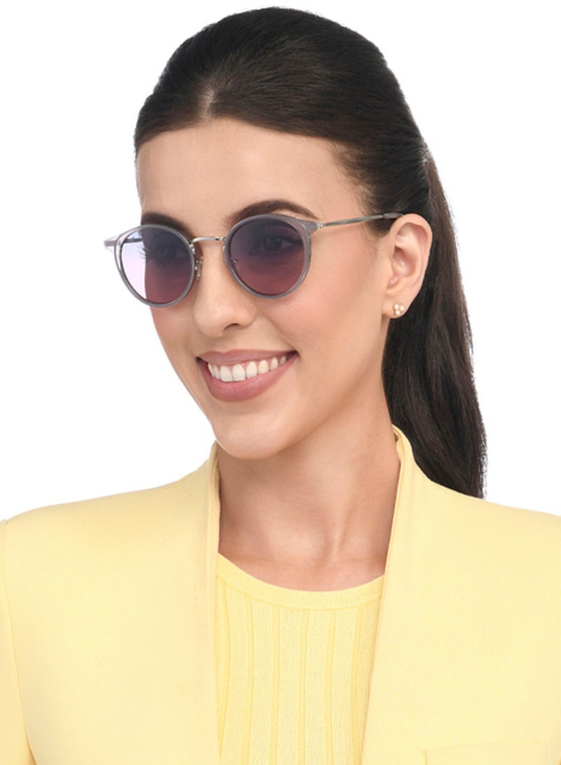 VINCENT CHASE Women Vincent Chase By Lenskart | Silver Dual Tone Gradient Full Rim Round | All Time Hits | Branded Latest and Stylish Sunglasses | Polarized and 100% UV Protection (UV 400) | Women | Small | VC S11164 - Image 4