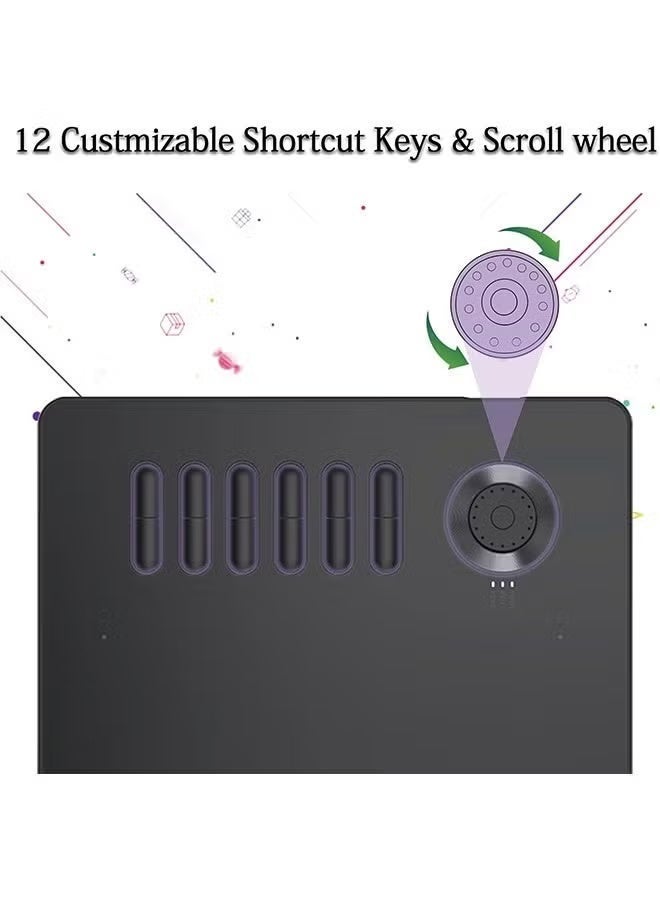 فايك جهاز الرسم الرقمي VEIKK A15 Pro Graphics: جهاز رسم رقمي ذو مساحة عمل كبيرة وقلم بدون بطارية و12 مفتاح اختصار للمصممين والطلاب والمعلمين (رمادي) - Image 5