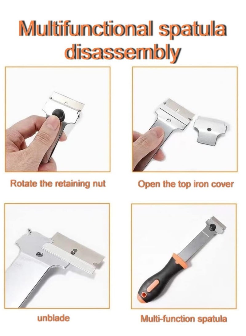 3 Pack Razor Blade Scraper Tool with 50 Plastic and 30 Metal Blades Ideal for Removing Labels Tint and Grease from Windshields Appliances and Glass Surfaces - Image 3
