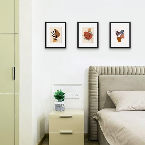 Picrit 8.5x11 Picture Frame Set of 12, Display 6x8 with Mat or 8.5 x 11 without Mat, Photo Frames for Wall Mounting or Table Top Display, Black - Image 4
