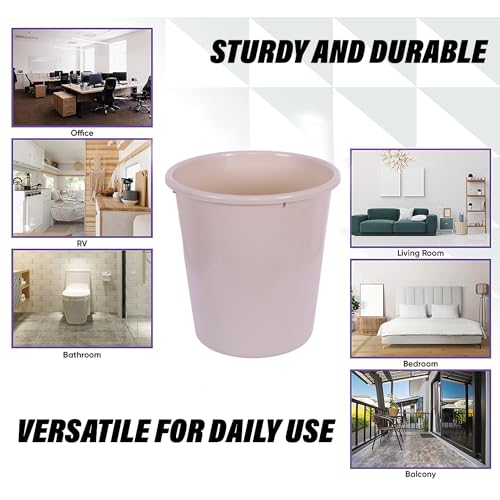 Kuber Industries (Set of 2) Plastic Open Top Dustbin Without Lid - Food Waste Bin for Kitchen | Home | Office | Bathroom | Washroom - Garbage Can for Dry and Wet Waste (10 LTR Capacity) (Brown-Beige) - Image 5