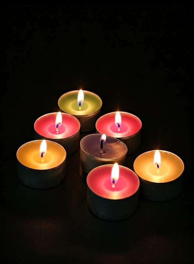 Bindian Unscented Tealight Candles, 100% Paraffin Wax, Smokeless, 1-1.5 Hour Burn Time, Dripless, for Home Decor, Offices & Other (Pack of 100 Multicolor) - Image 5