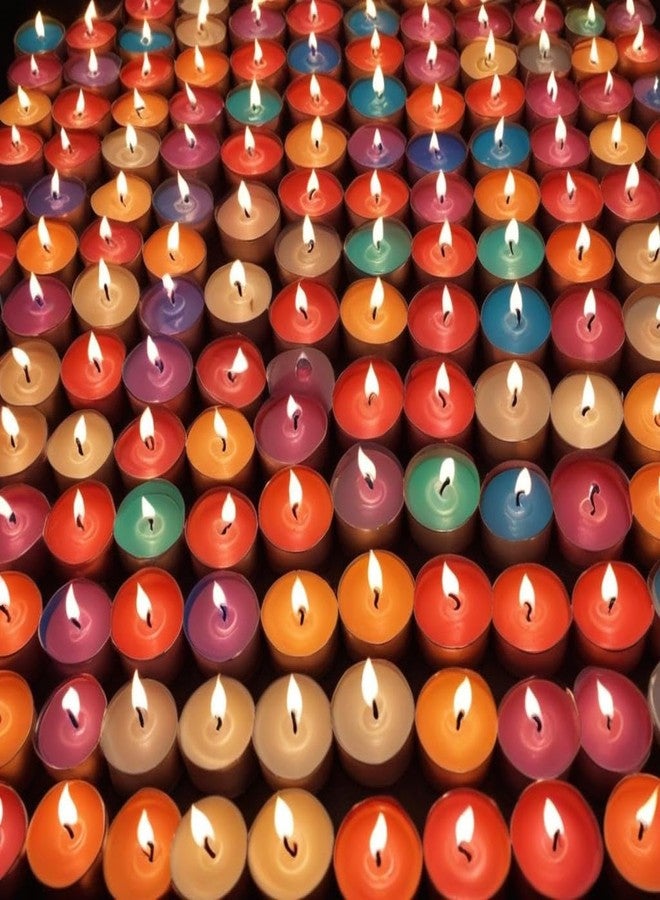 Bindian Unscented Tealight Candles, 100% Paraffin Wax, Smokeless, 1-1.5 Hour Burn Time, Dripless, for Home Decor, Offices & Other (Pack of 100 Multicolor) - Image 1