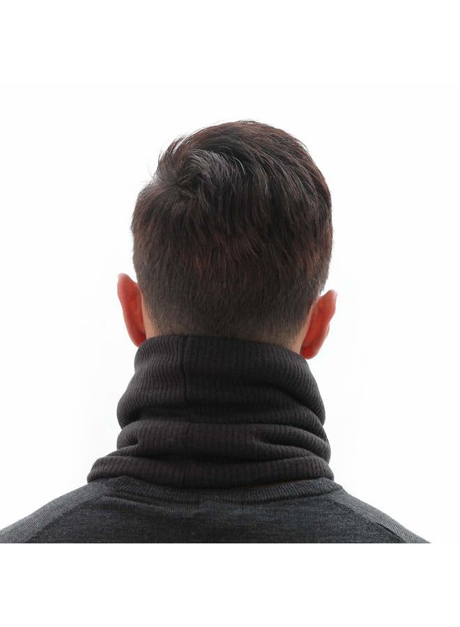 NovForth Winter Neck Warmer for Men Neck Scarf for Women Fleece Scarf for Men Thick Windproof Scarf Black2pc, One Size - Image 4