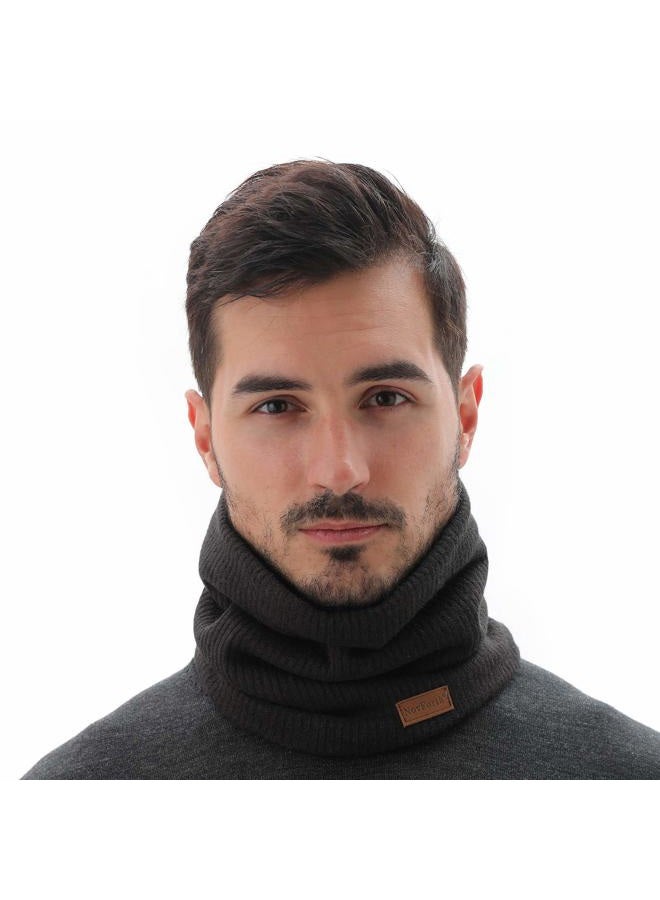 NovForth Winter Neck Warmer for Men Neck Scarf for Women Fleece Scarf for Men Thick Windproof Scarf Black2pc, One Size - Image 2
