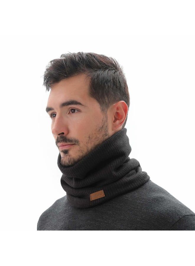 NovForth Winter Neck Warmer for Men Neck Scarf for Women Fleece Scarf for Men Thick Windproof Scarf Black2pc, One Size - Image 3