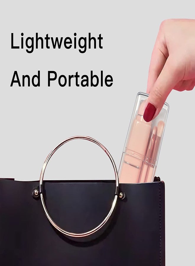 Vtrem Portable Retractable Makeup Brushes Set - 8 in 1 Travel Powder, Angled, Lip, Eyeshadow, Foundation Blending, Beauty Sponge All in One Make Up Brush Set - Image 5