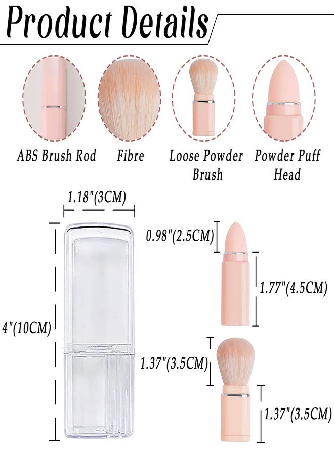 Vtrem Portable Retractable Makeup Brushes Set - 8 in 1 Travel Powder, Angled, Lip, Eyeshadow, Foundation Blending, Beauty Sponge All in One Make Up Brush Set - Image 3