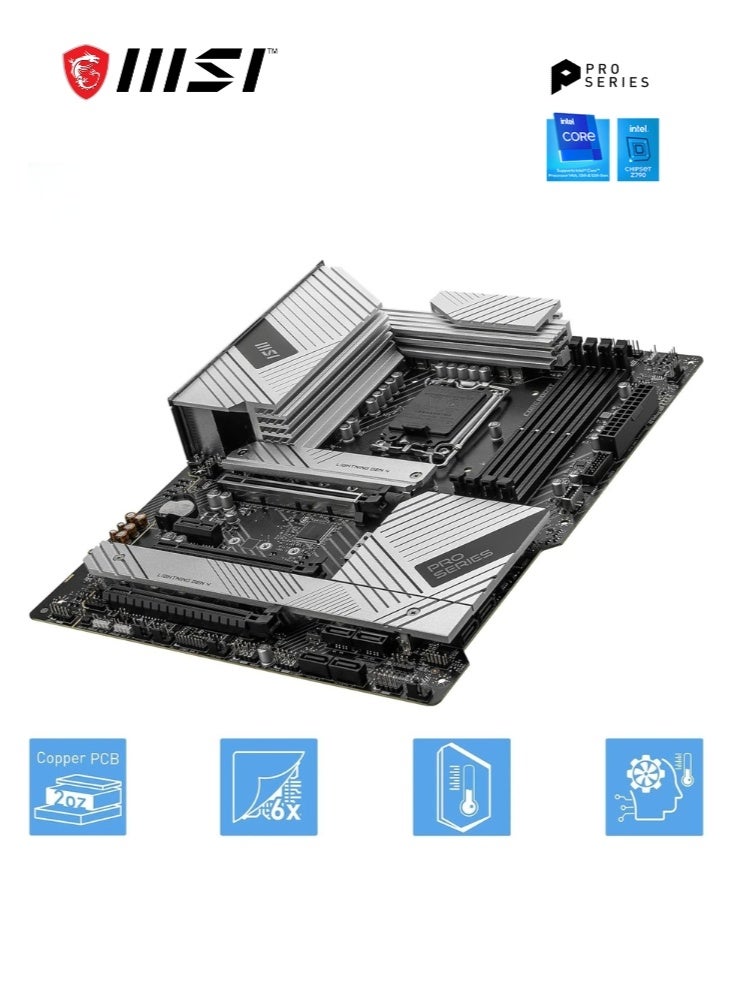 MSI PRO Z790-A MAX WIFI | DDR5 Intel® ATX Mother Board |Digital PWM, PCI-E, 6x SATA 6G, 4x M.2, 1x HDMI™ | DisplayPort, 2.5Gbps LAN, VRM Heatsink | Pre Installed IO Shield | 911-7E07-033 - Image 4