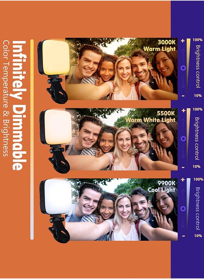 Organizer Selfie Light, Phone Light with Front & Back Clip, 3000-9900K Dimmable LED Portable Light, 2000mAh Rechargeable Video Light for Phone Camera Laptop TikTok Makeup  - Image 3