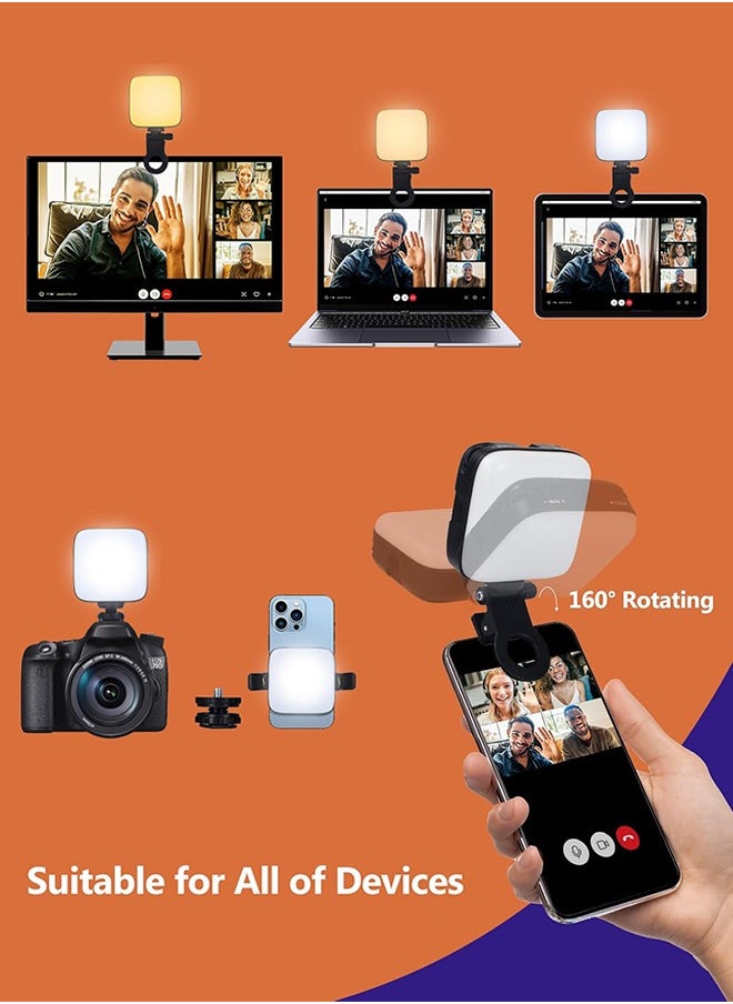 Organizer Selfie Light, Phone Light with Front & Back Clip, 3000-9900K Dimmable LED Portable Light, 2000mAh Rechargeable Video Light for Phone Camera Laptop TikTok Makeup  - Image 4