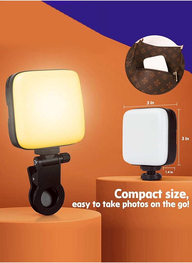 Organizer Selfie Light, Phone Light with Front & Back Clip, 3000-9900K Dimmable LED Portable Light, 2000mAh Rechargeable Video Light for Phone Camera Laptop TikTok Makeup  - Image 5