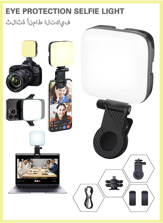 Organizer Selfie Light, Phone Light with Front & Back Clip, 3000-9900K Dimmable LED Portable Light, 2000mAh Rechargeable Video Light for Phone Camera Laptop TikTok Makeup  - Image 1