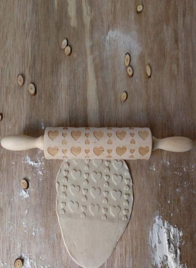 LAVNIK Premium Wooden Embossed Rolling Pin with Heart Pattern – Dough Dezine Roller for Baking Cookies, Pastries, Fondant & DIY Crafts | Decorative Engraved Rolling Pin for Bakers & Kids - Image 4