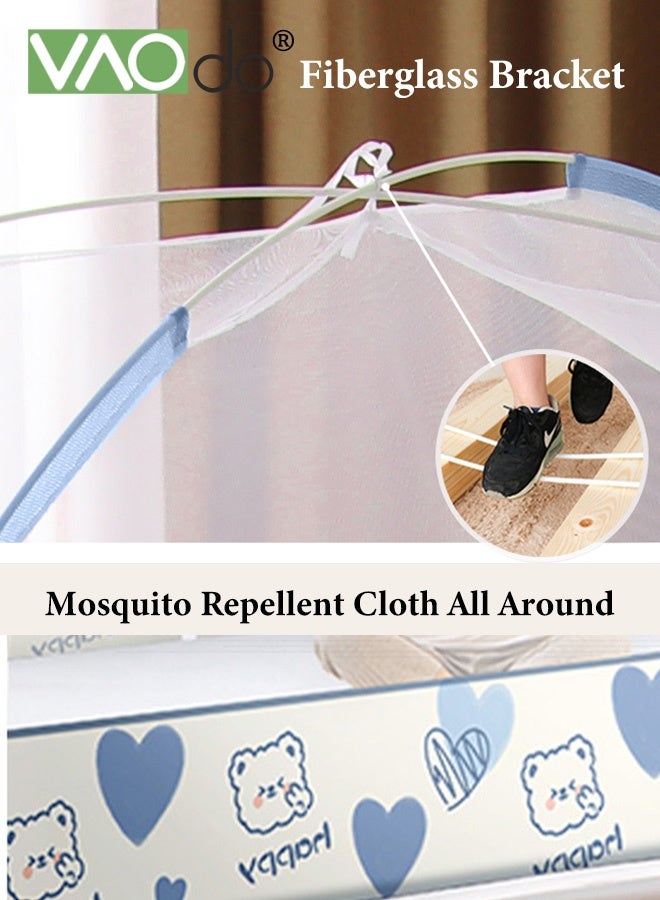 Mosquito Net for Bed, Super Large Space Double Door Tent, Freestand Bed, Super High Elasticity, Baby Fall Prevention Mosquito Met for Baby Adults Trip Mosquito Netting 2*2.2M